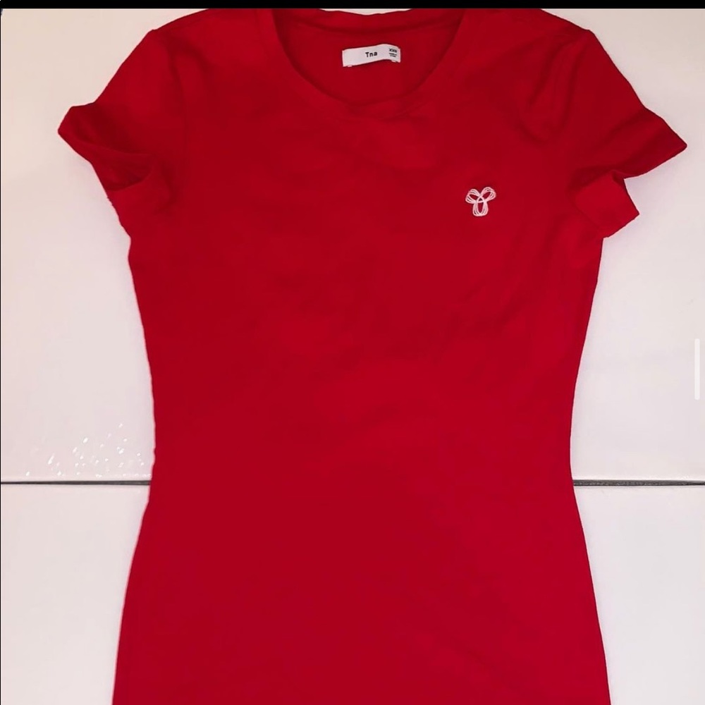 TNA cherry red tee bodycon dress